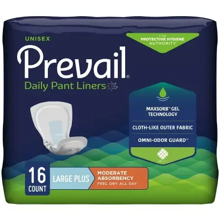 Prevail Daily Pant Liners – Bladder Control Pad 28 Inch Length Moderate Absorbency Polymer Core Large Plus Adult Unisex Disposable – PL-113/1