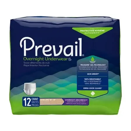 Prevail Overnight – Unisex Adult Absorbent Underwear Pull On with Tear Away Seams Disposable Heavy Absorbency – PVX-514