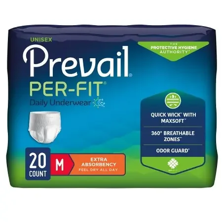 Prevail Per-Fit – Unisex Adult Absorbent Underwear Pull On with Tear Away Seams Medium Disposable Heavy Absorbency – PF-512