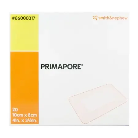 Primapore – Adhesive Dressing 3-1/8 X 4 Inch Polyester Rectangle White Sterile – 66000317
