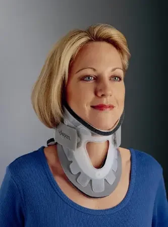 ProCare Transitional 172 – Rigid Cervical Collar Preformed Adult Regular Two-Piece / Trachea Opening 3 Inch Height 13 to 22 Inch Neck Circumference – 79-83285