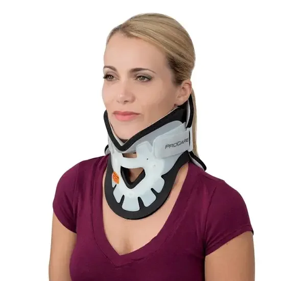 ProCare Transitional 172 – Rigid Cervical Collar with Replacement Pads Preformed Pediatric (2 to 5 Years) Size Ped-4, Child Short Two-Piece / Trachea Opening 2-1/2 Inch Height 12 to 14-1/2 Inch Neck Circumference – 79-83354