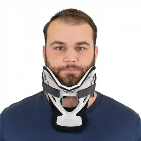 ProCare XTEND 174 – Rigid Cervical Collar Preformed Adult Short Two-Piece / Trachea Opening 2 Inch Height 10 to 20 Inch Neck Circumference – 79-83203