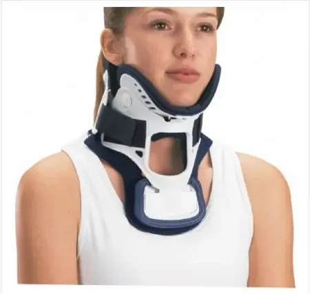 ProCare XTEND 174 – Rigid Cervical Collar with Replacement Pads Preformed Adult Tall Two-Piece / Trachea Opening 3 Inch Height 10 to 20 Inch Neck Circumference – 79-83237