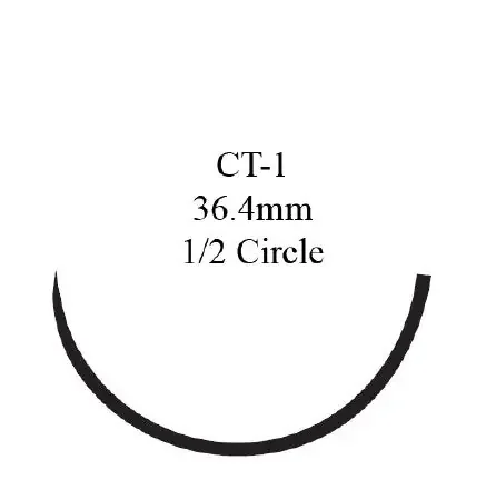 Prolene – Suture with Needle Nonabsorbable Uncoated Blue Suture Monofilament Polypropylene Suture Size 1 30 Inch Suture 1-Needle 36 mm Length 1/2 Circle Taper Point Needle – 8425H