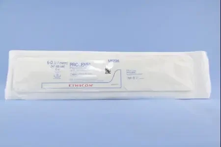 Prolene – Suture with Needle Nonabsorbable Uncoated Blue Suture Monofilament Polypropylene Suture Size 6 – 0 24 Inch Suture Double-Armed 12 mm Length 3/8 Circle Taper Point Needle – M8726