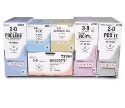 Prolene – Suture with Needle Nonabsorbable Uncoated Blue Suture Monofilament Polypropylene Suture Size 10 – 0 8 Inch Suture Double-Armed 16 mm Length Straight SABRELOC Straight Tanschamber Needle – 1713G