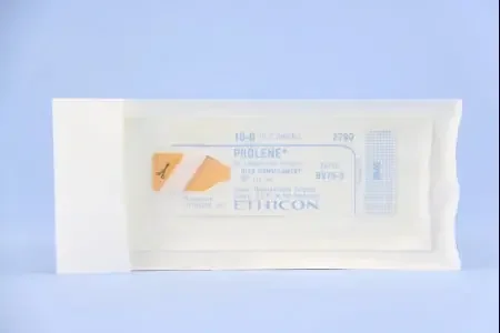 Prolene – Suture with Needle Nonabsorbable Uncoated Blue Suture Monofilament Polypropylene Suture Size 10 – 0 5 Inch Suture 1-Needle 3.8 mm Length 3/8 Circle Taper Point Needle – 2790G