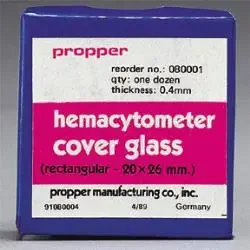 Propper Manufacturing – Hemacytometer Cover Glass Rectangle 20 X 26 mm – 08000100