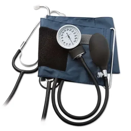 Prosphyg 790 Series – Aneroid Sphygmomanometer Combo Kit Pocket Style Hand Held Size 10 Nylon Cuff 22 Inch Stethoscope Tube Diaphragm Only Stethoscope – 790-10SAN