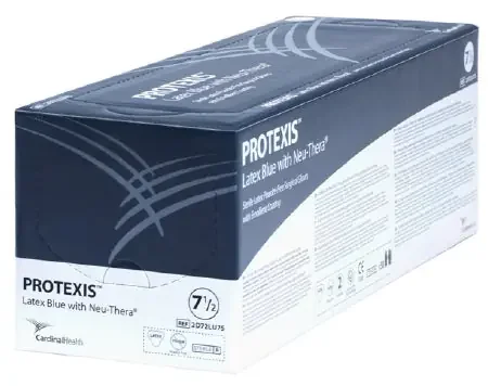 Protexis Latex Blue with Neu-Thera – Surgical Glove Size 8 Sterile Pair Latex Extended Cuff Length Smooth Blue Not Chemo Approved – 2D72LU80