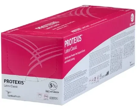 Protexis Latex Classic – Surgical Glove Size 5.5 Sterile Pair Latex Extended Cuff Length Smooth Cream Not Chemo Approved – 2D72N55X
