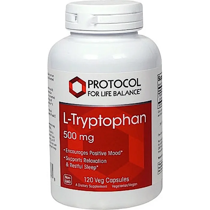 Protocol For Life Balance, L-TRYPTOPHAN 500MG, 120 Veg Capsules