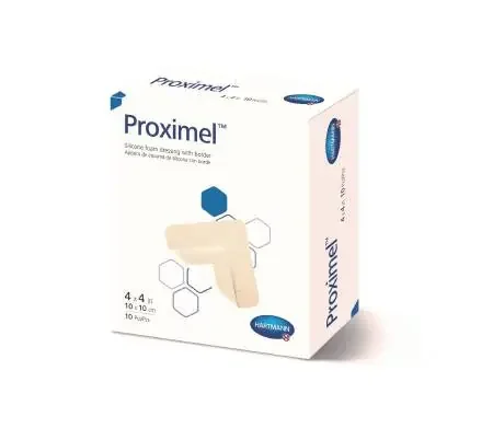 Proximel – Silicone Foam Dressing 5 X 5 Inch Square Silicone Adhesive with Border Sterile – 14300000