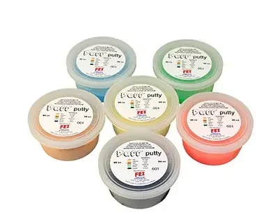 Puff LiTE – Therapy Putty Set 2X-Soft / X-Soft / Soft / Medium / Firm / X-Firm 6 X 3 oz. – 10-1416