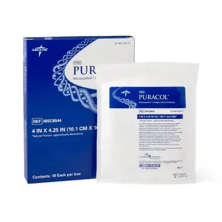 Puracol – Collagen Dressing Without Border Collagen 4 X 4-1/4 Inch 10 Count – MSC8544