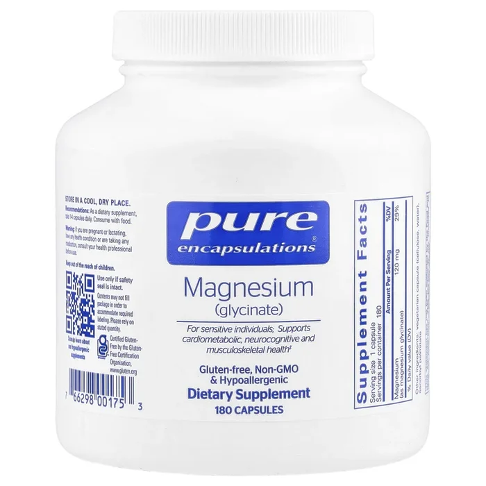 Pure Encapsulations, Magnesium Glycinate 120 mg, 180 Capsules