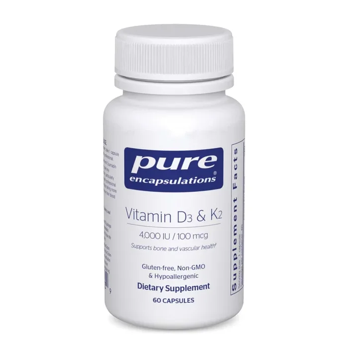 Pure Encapsulations, Vitamin D3 & K2, 60 Capsules
