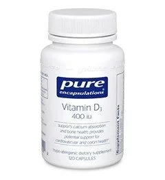Pure Encapsulations Vitamin D3 400 IU 120 VegCap