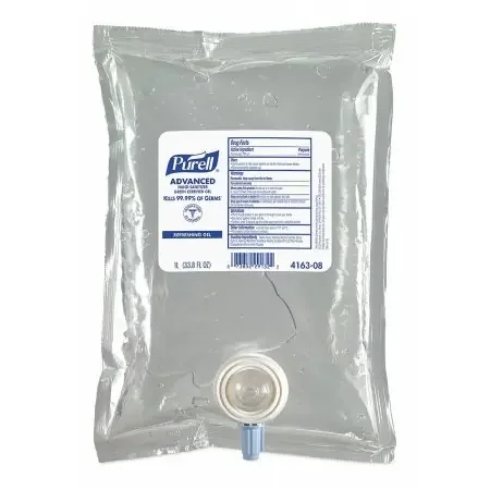 Purell Advanced – Hand Sanitizer 1,000 mL Ethyl Alcohol Gel Dispenser Refill Bag – 4163-08