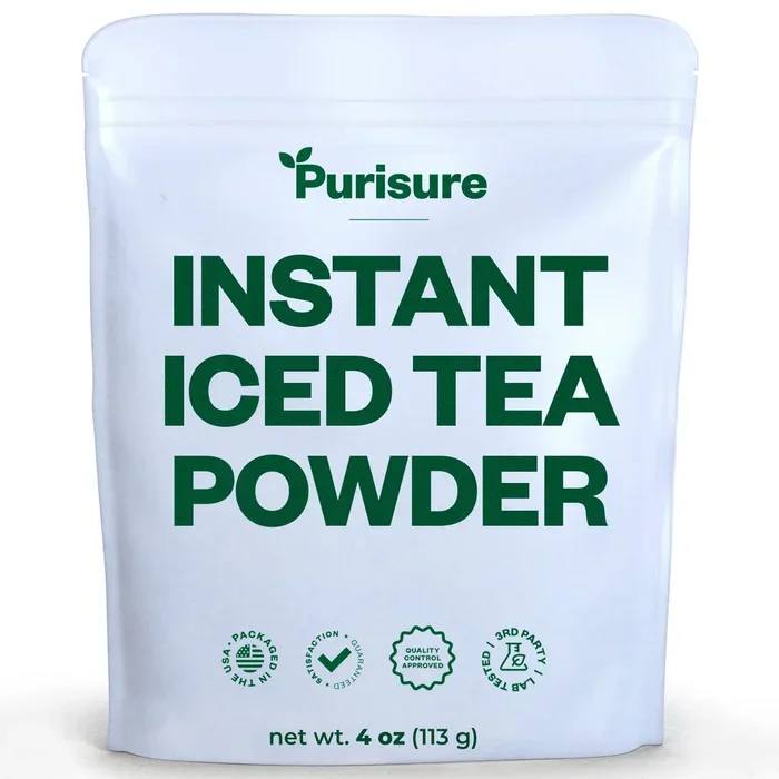 Purisure Unsweetened Iced Tea Powder, Instant Black Tea, Real Black Leaves, Powdered Iced Unsweetened with Zero-Calories, Sugarless Instant Tea, 4 oz, 192 Serving Pack