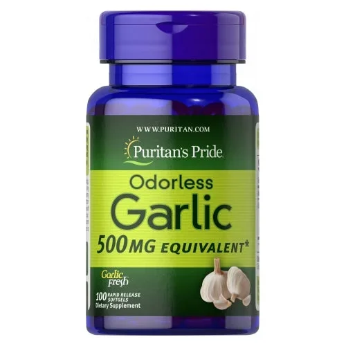 Puritan’s Pride, Odorless Garlic, 500 mg, 100 Rapid Release Softgels