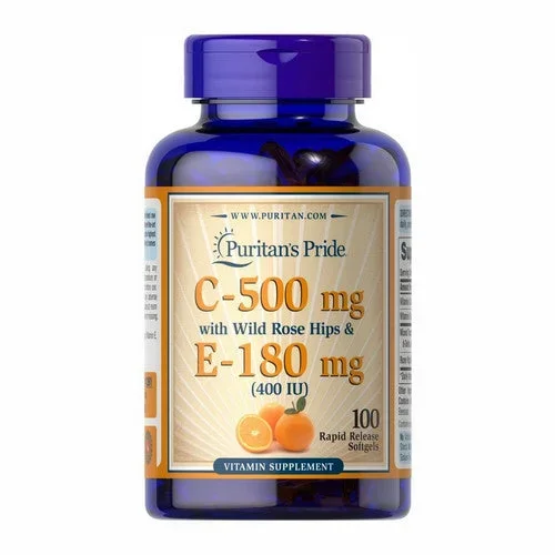 Puritan’s Pride, Vitamin C And E With Rose Hips, 500 Mg / 180 Mg, 100 Softgels