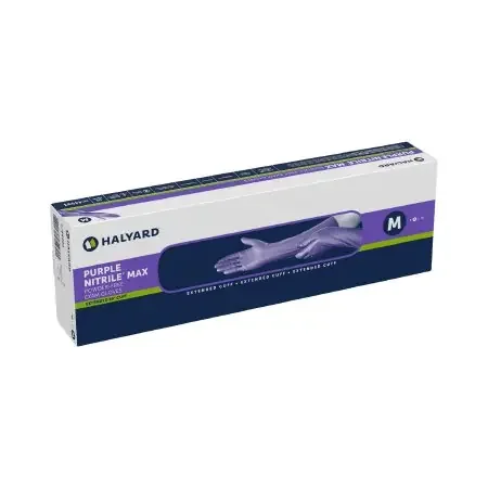 Purple Nitrile Max – Exam Glove Medium NonSterile Nitrile Extended Cuff Length Fully Textured Purple Not Chemo Approved – 44993