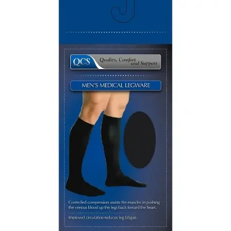 QCS – Compression Socks Knee High X-Large Black Closed Toe – 1662 BLA XL