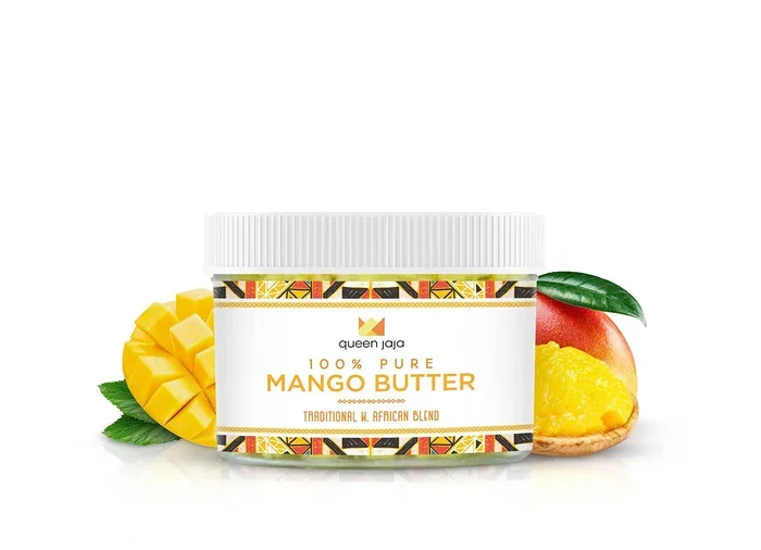 Queen Jaja Handcrafted 100% Pure Mango Butter Traditional West African Blend | Crafted in Small Batches | Nutrient Rich Butter | 6 Ounce