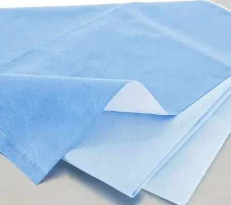 QUICK CHECK* H100 – Sterilization Wrap White / Blue 15 X 15 Inch Dual Layer SMS Polypropylene Steam / EO Gas / Hydrogen Peroxide – 34170