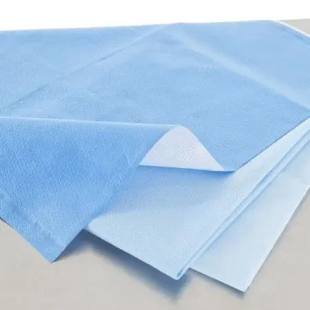 QUICK CHECK* H400 – Sterilization Wrap White / Blue 48 X 48 Inch Dual Layer SMS Polypropylene Steam / EO Gas / Hydrogen Peroxide – 34145
