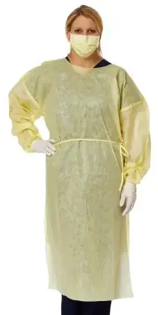 QuickComply – Protective Procedure Gown X-Large Yellow NonSterile AAMI Level 2 Disposable – NONLV240XL