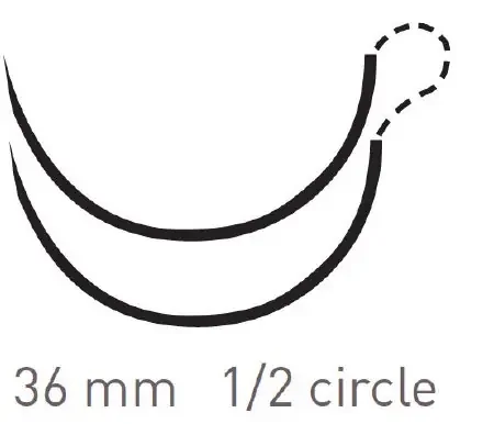 Quill Knotless Tissue-Closure Device – Suture with Needle Absorbable Uncoated Violet Suture Barbed Monofilament PDO (Polydioxanone) Size 2 24 cm Suture Double-Armed 36 mm Length 1/2 Circle Taper Point Needle – RA-1033Q