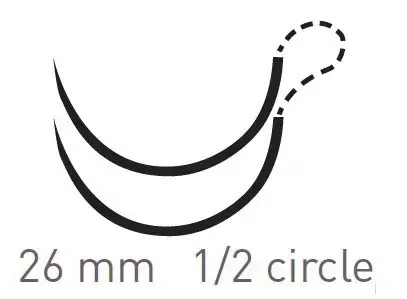 Quill Knotless Tissue-Closure Device – Suture with Needle Absorbable Uncoated Violet Suture Barbed Monofilament PDO (Polydioxanone) Size 2 – 0 40 cm Suture Double-Armed 26 mm Length 1/2 Circle Taper Point Needle – RA-1057Q