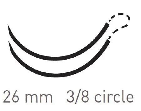 Quill Knotless Tissue-Closure Device, Monoderm – Suture with Needle Absorbable Coated Undyed Suture Barbed Monofilament Polyglycolic Acid / PCL Size 0 7 cm Suture Double-Armed 26 mm Length 3/8 Circle Diamond Point Needle – YA-1010Q