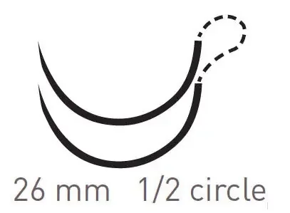 Quill Knotless Tissue-Closure Device, Monoderm – Suture with Needle Absorbable Coated Undyed Suture Barbed Monofilament Polyglycolic Acid / PCL Size 0 14 cm Suture Double-Armed 26 mm Length 1/2 Circle Diamond Point Needle – YA-1014Q