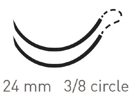 Quill Knotless Tissue-Closure Device, Monoderm – Suture with Needle Absorbable Coated Undyed Suture Barbed Monofilament Polyglycolic Acid / PCL Size 3 – 0 40 cm Suture Double-Armed 24 mm Length 3/8 Circle Precision Reverse Cutting Needle – YA-2033Q