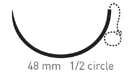 Quill Variable Loop Device – Suture with Needle Absorbable Uncoated Violet Suture Barbed Monofilament PDO (Polydioxanone) Size 2 70 cm Suture 1-Needle 48 mm Length 1/2 Circle Taper Point Needle – VLP-2010