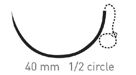 Quill Variable Loop Device – Suture with Needle Absorbable Uncoated Violet Suture Barbed Monofilament PDO (Polydioxanone) Size 2 70 cm Suture 1-Needle 40 mm Length 1/2 Circle Reverse Cutting Needle – VLP-2011