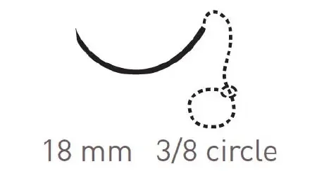 Quill Variable Loop Device, Monoderm – Suture with Needle Absorbable Uncoated Undyed Suture Barbed Monofilament Polyglycolic Acid / PCL Size 0 30 cm Suture 1-Needle 18 mm Length 3/8 Circle Diamond Point Needle – VLM-1014