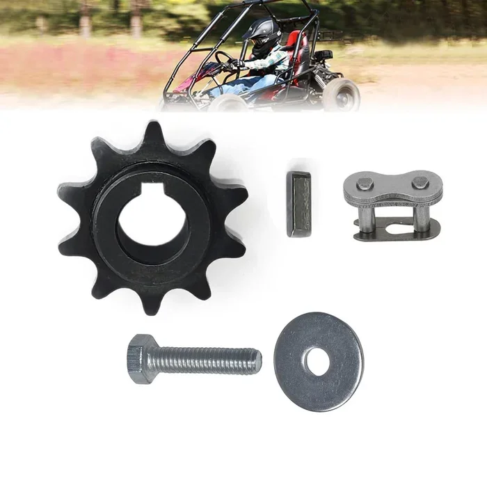 QYMOTO 40/41/420 Chain Sprocket 10 Tooth 5/8” Bore 3/16” Keyway for Coleman KT196,Hammerhead Mudhead 80T, Go Kart Sprocket 30 Series Torque Converters (with mounting Bolt and Washer)