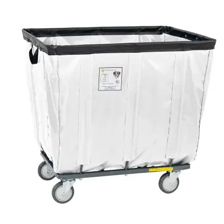 R & B Wire Products – Basket Truck 12 Bushel Capacity Tubular Steel 2 Rigid, 2 Swivel Casters – 412KD2+2/WHT