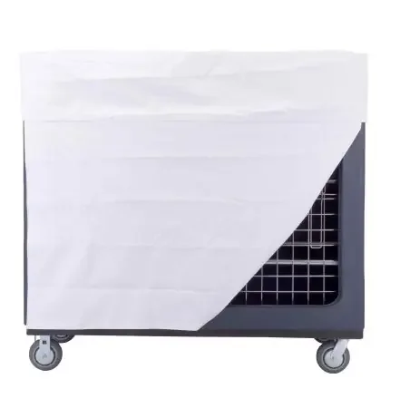 R & B Wire Products – Cart Cover White Vinyl 12 X 31 X 60 Inch / 31 X 44 X 60 Inch (Flap Down) Hook and Loop Closure – 852W