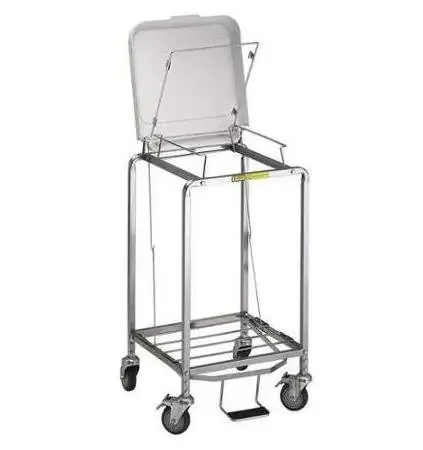 R & B Wire Products – Hamper Stand Easy Access Square Opening Foot Pedal Self-Closing Lid – 672NB