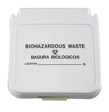 R & B Wire Products – Pre-Printed Label Warning Label Gray Biohazardous Waste Black 4 X 12 Inch – 602BW