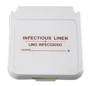 R & B Wire Products – Pre-Printed Label Warning Label Gray Infectious Linen Red 4 X 12 Inch – 602IL
