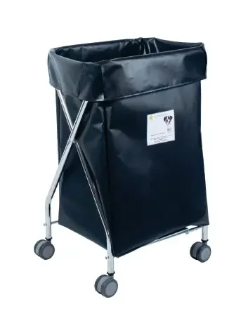 R & B Wire Products – Wide Hamper with Bag 4 Casters 6 Bushel Capacity – 655BLK