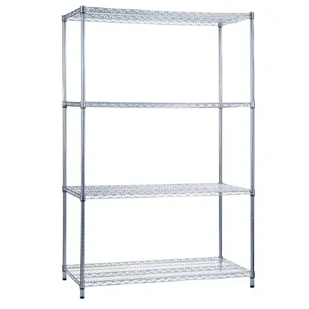 R & B Wire Products – Wire Shelving Unit 4 Shelves Adjustable 24 X 36 X 72 Inch Chrome – SU243672