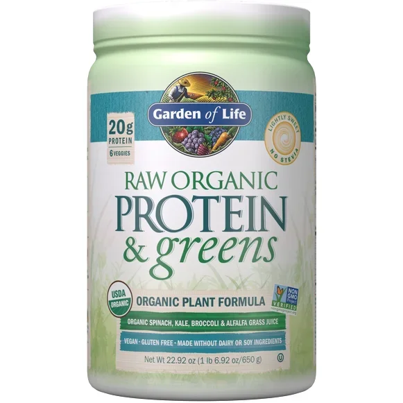 RAW Protein and Greens Lightly Sweetened 23 oz by Garden Of Life